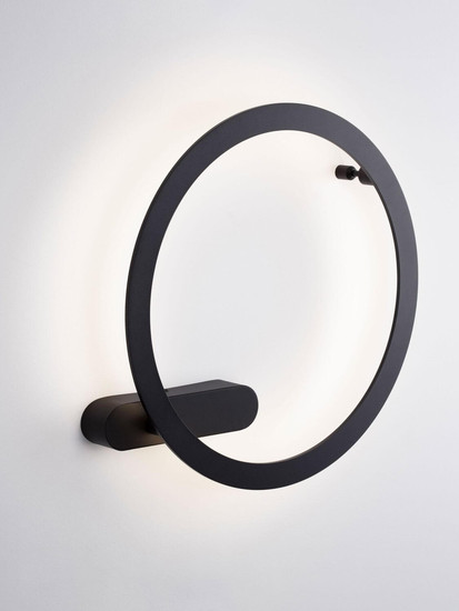Nova Luce LED Wandleuchte Lyb 32W warmweiss 3000K Schwarz Aluminium Ø50cm 9980577