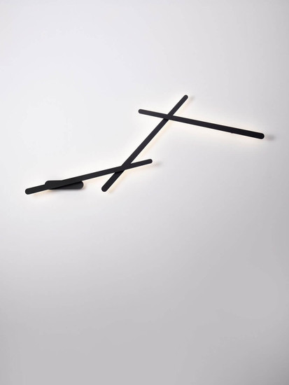 Nova Luce LED Wandleuchte Lyb 19W warmweiss 3000K Schwarz Aluminium 85x4cm 9980581