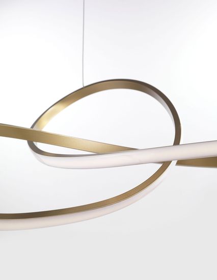 Nova Luce FUSION LED Pendelleuchte Messing 53W Warmweiss 150x72cm 1701101002