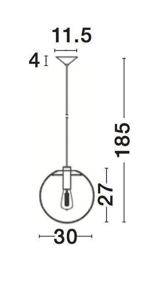 Nova Luce OVVIO Pendelleuchte E27 Schwarz 185x30cm dimmbar 42108001