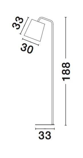 Nova Luce STABILE Stehlampe E27 Gold 188x30cm 549601