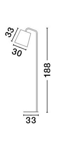 Nova Luce STABILE Stehlampe E27 Schwarz 188x30cm 549603