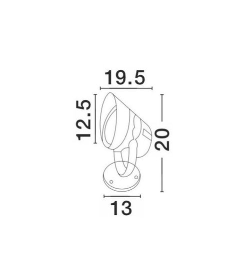 Nova Luce NORTH LED Bodenspot Grau 18W IP65 Warmweiss 13x19,5x20-29cm 742071