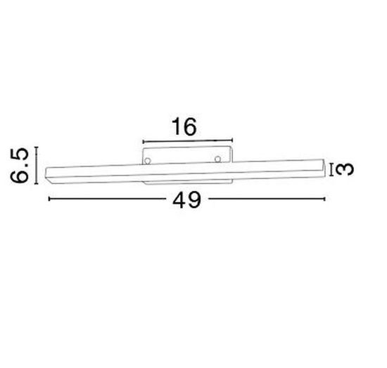 Nova Luce MODENA LED Wandleuchte Chrom 12W IP44 Warmweiss 49x7,5x6,5cm 787003