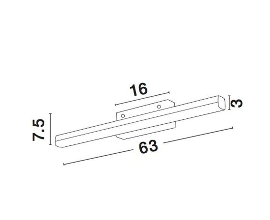 Nova Luce VANESE LED Wandleuchte Chrom 18W IP44 Warmweiss 63x7,5x7,5cm 787006