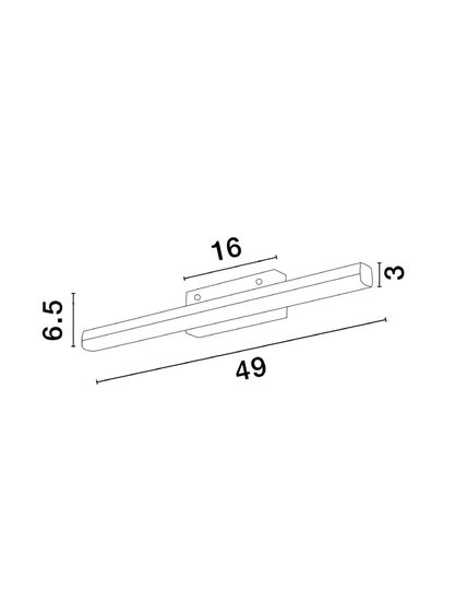 Nova Luce WILLOW LED Wandleuchte Schwarz 12W IP44 Warmweiss 49x7,5x6,5cm 787013