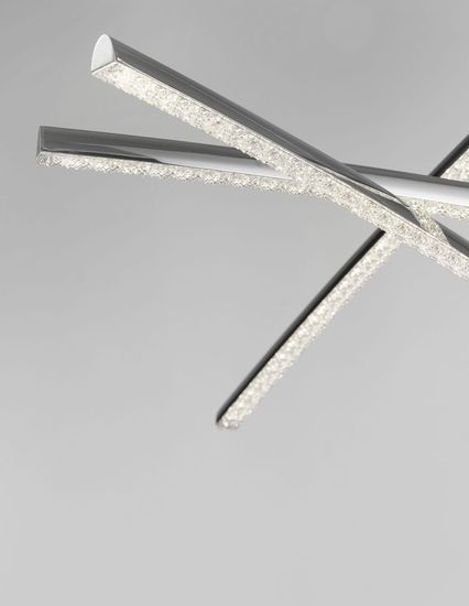 Nova Luce SEVILLE LED Pendelleuchte Chrom 38W Warmweiss 90x120cm 81007601