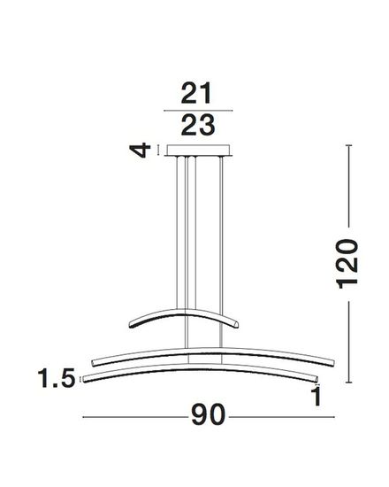 Nova Luce SEVILLE LED Pendelleuchte Chrom 38W Warmweiss 90x120cm 81007601