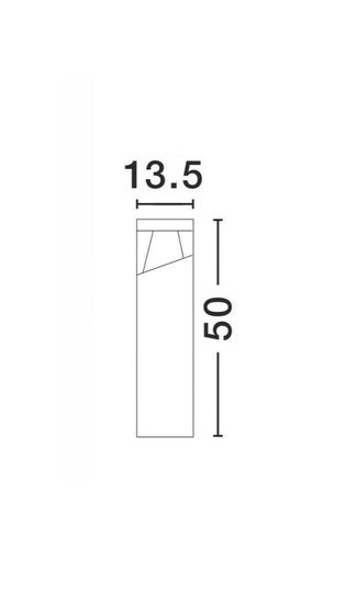 Nova Luce LOCK LED Pollerleuchte Grau 12W IP54 13,5x13,5x50cm 813104