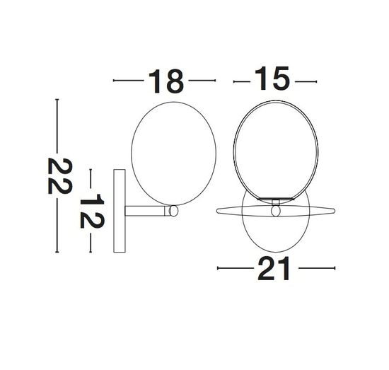 Nova Luce VITTON Wandleuchte E14 Gold 21x18x22cm dimmbar 8279603