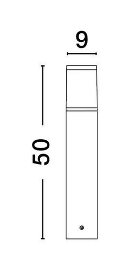 Nova Luce CETERA Pollerleuchte E27 Schwarz 12W IP54 9x9x50cm dimmbar 9002874