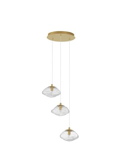 Nova Luce KING Pendelleuchte G9 3-fach Gold 180x25cm dimmbar 9006048