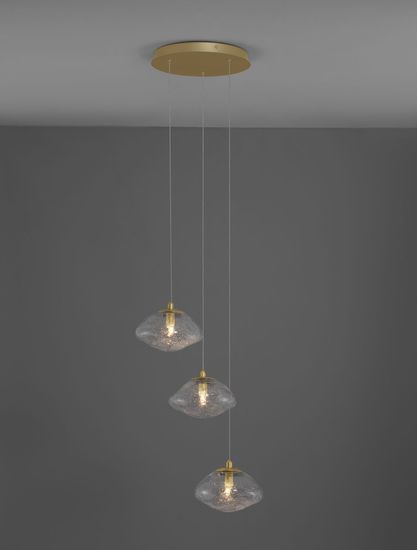 Nova Luce KING Pendelleuchte G9 3-fach Gold 180x25cm dimmbar 9006048