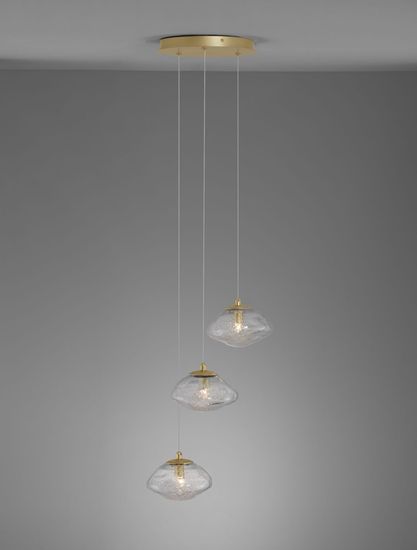 Nova Luce KING Pendelleuchte G9 3-fach Gold 180x25cm dimmbar 9006048