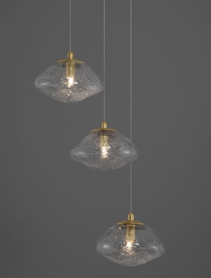 Nova Luce KING Pendelleuchte G9 3-fach Gold 180x25cm dimmbar 9006048