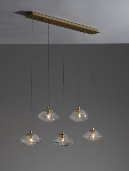 Nova Luce KING Pendelleuchte G9 5-fach Gold 80x16x180cm dimmbar 9006050