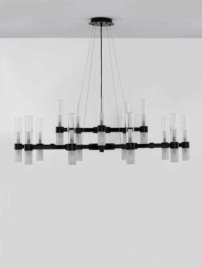 Nova Luce CENTURY Pendelleuchte G9 30-fach Schwarz 210x120cm dimmbar 9006053