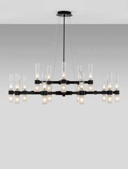 Nova Luce CENTURY Pendelleuchte G9 30-fach Schwarz 210x120cm dimmbar 9006053