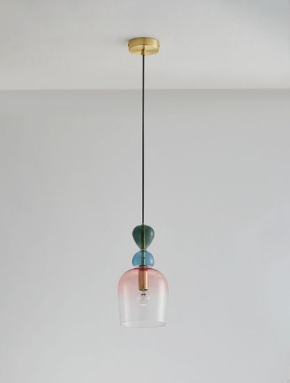 Nova Luce MURANO Pendelleuchte E14 Gold 185,5x15,7cm dimmbar 9009234