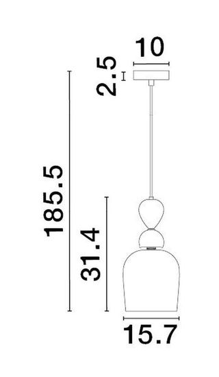 Nova Luce MURANO Pendelleuchte E14 Gold 185,5x15,7cm dimmbar 9009234