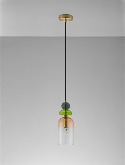 Nova Luce MURANO Pendelleuchte E14 Gold 184x10,8cm dimmbar 9009235