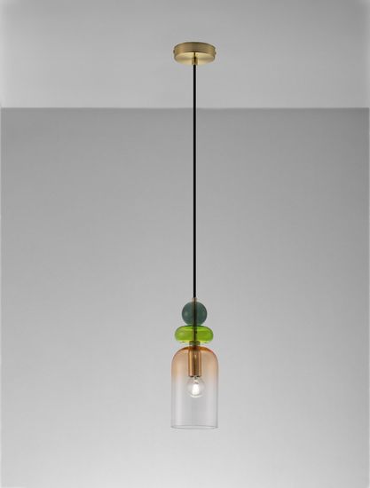 Nova Luce MURANO Pendelleuchte E14 Gold 184x10,8cm dimmbar 9009235