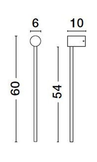 Nova Luce SYNTHESI LED Wandleuchte Schwarz 17W Warmweiss 6x10x60cm 9009322
