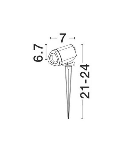 Nova Luce INSIDE LED Spießleuchte Schwarz 3W IP65 Warmweiss 4,2x7x21-24cm 9010003