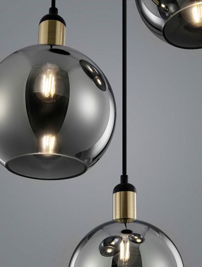 Nova Luce MIRRO Pendelleuchte E27 3-fach Gold 180x30cm dimmbar 9035963