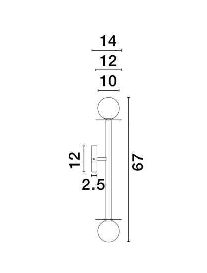 Nova Luce PIELO Wandleuchte G9 2-fach Schwarz 12x14x67cm dimmbar 9043317