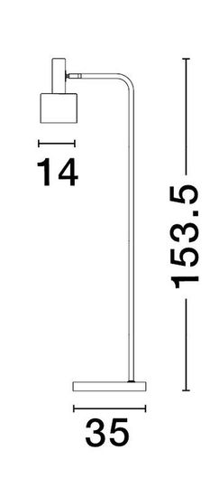 Nova Luce PAZ Stehlampe E27 Gold 153,5x35cm 9050163
