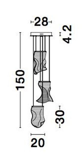 Nova Luce SIDERNO LED Pendelleuchte Gold 16W Warmweiss 150x28cm 9054441