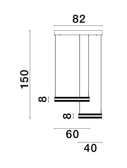 Nova Luce AGOS LED Pendelleuchte Gold 124W Warmweiss 82x60x150cm dimmbar 9054445