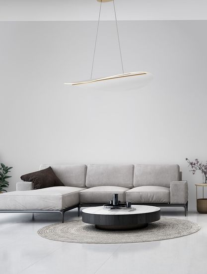 Nova Luce AGOS LED Pendelleuchte Gold 32W Warmweiss 95x56x150cm dimmbar 9054450