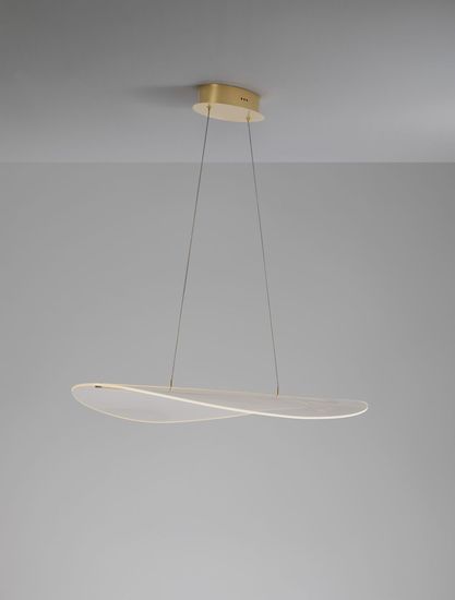 Nova Luce AGOS LED Pendelleuchte Gold 32W Warmweiss 95x56x150cm dimmbar 9054450