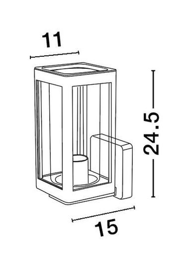 Nova Luce FIGO Wandleuchte E27 Grau 12W IP54 11x15x24,5cm 9060192
