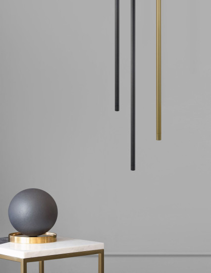 Nova Luce ELETTRA LED Pendelleuchte Schwarz 5W Warmweiss 200x1,5cm 9088103