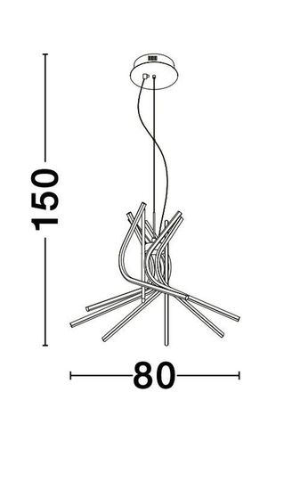 Nova Luce NARVI LED Pendelleuchte Schwarz 60W Warmweiss 150x80cm dimmbar 9100281