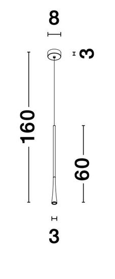 Nova Luce GOCCIO LED Pendelleuchte Schwarz 6W Warmweiss 160x3cm 9102591