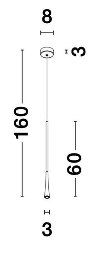 Nova Luce GOCCIO LED Pendelleuchte Weiss 6W Warmweiss 160x3cm 9102592