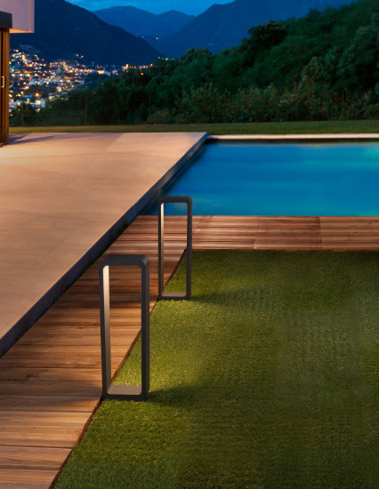 Nova Luce NED LED Wegeleuchte Grau 6W IP54 Warmweiss 15x6x50cm 9104022