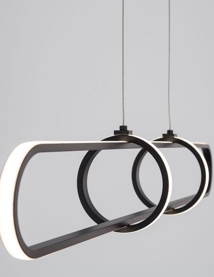 Nova Luce ARTE LED Pendelleuchte Matt schwarz 29W Warmweiss 90x13x120cm dimmbar 9113121