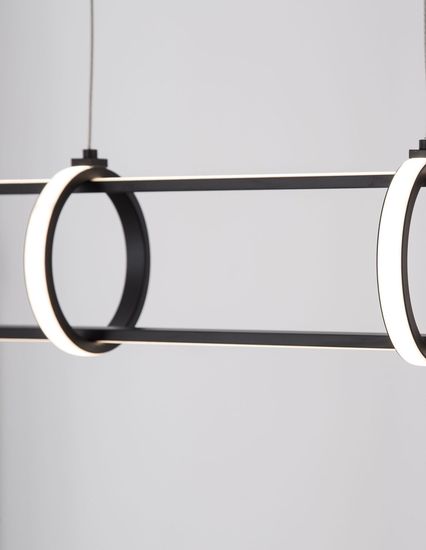 Nova Luce ARTE LED Pendelleuchte Matt schwarz 29W Warmweiss 90x13x120cm dimmbar 9113121