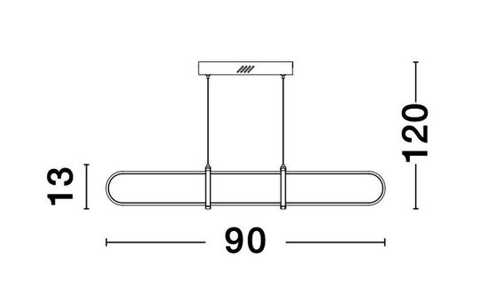 Nova Luce ARTE LED Pendelleuchte Matt schwarz 29W Warmweiss 90x13x120cm dimmbar 9113121