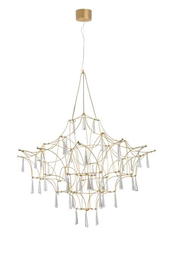 Nova Luce GORO LED Pendelleuchte Gold 20W Warmweiss 160x80cm 9116820