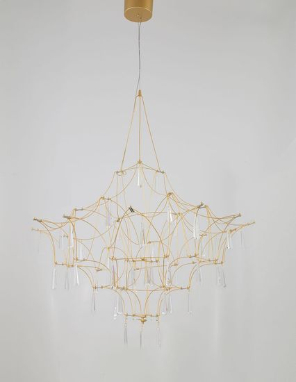 Nova Luce GORO LED Pendelleuchte Gold 20W Warmweiss 160x80cm 9116820