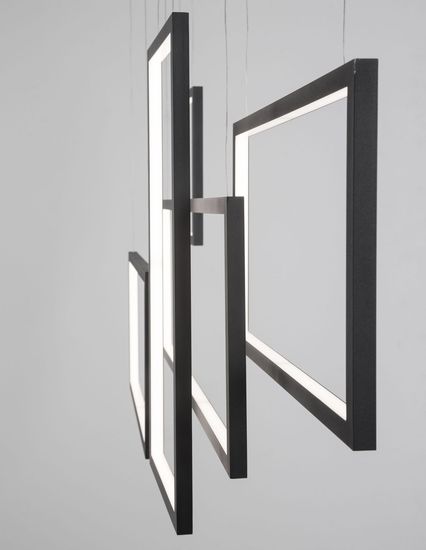 Nova Luce CORNICE LED Pendelleuchte Schwarz 91W Warmweiss 120x50x160cm dimmbar 9142765