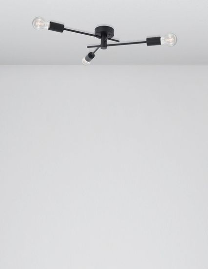 Nova Luce GRANSO Deckenleuchte E27 3-fach Schwarz 10,8x56cm dimmbar 9156303