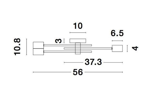 Nova Luce GRANSO Deckenleuchte E27 3-fach Schwarz 10,8x56cm dimmbar 9156303