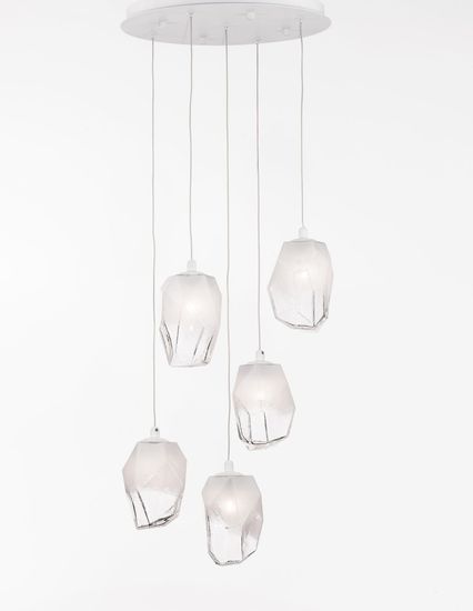 Nova Luce ICE Pendelleuchte G9 5-fach Weiß 180x39cm dimmbar 9160235